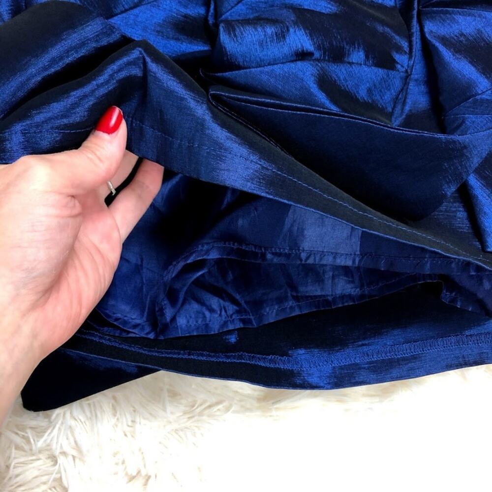 romeo & juliet couture zig zap pleated Holiday Party Pencil Skirt Blue Size M - Picture 6 of 8